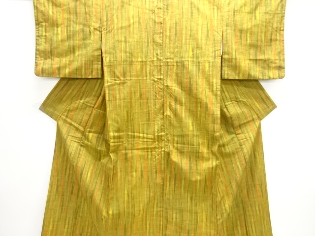 絣縞織出し手織り紬着物